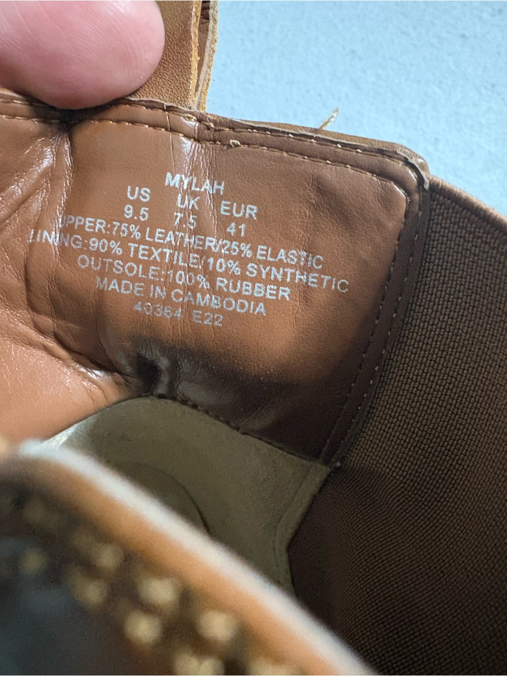 Lauren Ralph Lauren Mylah Tumbled Leather Block Heel Bootie Deep Saddle Tan 9.5 - Picture 8 of 8
